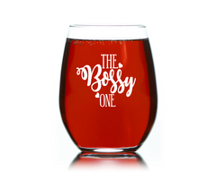 Wine Gift for Friends, the Bossy Friend Girl gang Funny Stemless wine glass 15 oz. Funny Christmas Gift for Girlfriends