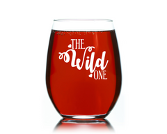 Wine Gift for Friends, the Wild One Friend ,Girl gang Funny Stemless wine glass 15 oz. Funny Christmas Gift for Girlfriends