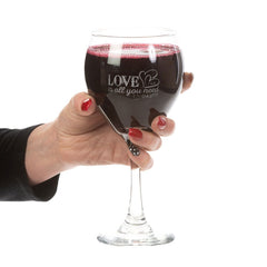 Love Is All You Need Personalized Wine Glass Valentines gift Anniversary gift Wedding Gift Bridal Gift