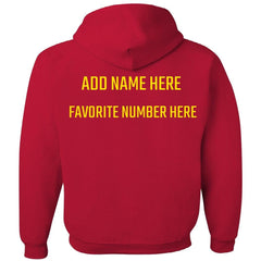 Red & Gold Team Colors With Personalization Adult Hoodie