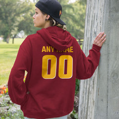 Red & Gold Team Colors With Personalization Adult Hoodie