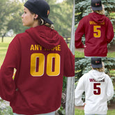 Red & Gold Team Colors With Personalization Adult Hoodie