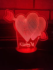 Valentine Heart LED light Personalized, valentines gift, anniversary gift. engagement,valentine gift for him, boyfriend gift