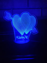 Valentine Heart LED light Personalized, valentines gift, anniversary gift. engagement,valentine gift for him, boyfriend gift