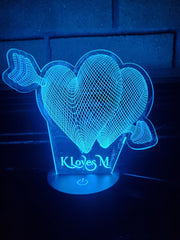Valentine Heart LED light Personalized, valentines gift, anniversary gift. engagement,valentine gift for him, boyfriend gift