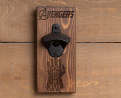 Personalized Wood Bottle Opener, Fathor Avengers symbol, Customized for you, Dad, Groomsmen, Groom, Friend, Brother, Sister, Man Cave