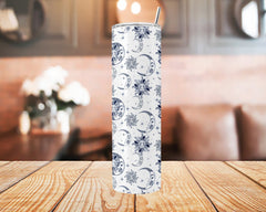 Personalized Beautiful Moon Themed Skinny Tumbler 20 oz, Celestrial, gift for her, Birthday gift,