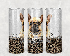 Personalized Labrador Retriever and Leopard Skinny Tumbler 20 oz, Lab lover, German Shepard lover, Pug Love French Bulldog lover gift,