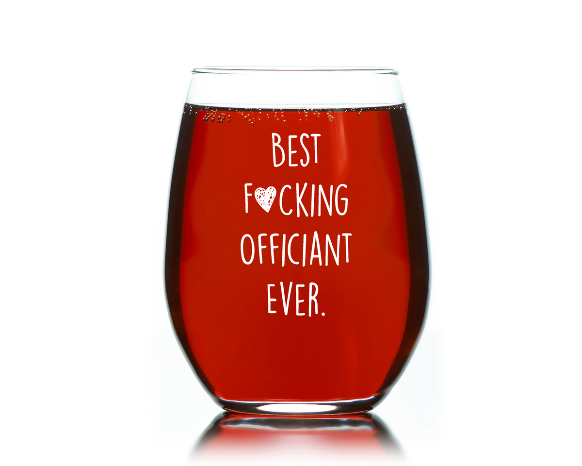 Wine Gift Best Fucking Officiant Ever funny Stemless wine glass 15 oz. Funny Christmas Gift, wedding party gift