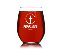 Wine Gift for Christian, Fearless Isahiah 41:10 wine glass Stemless 15 oz