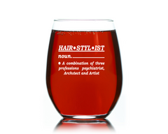 Wine Gift for Hairstylist Hairstylist definition funny wine glass Stemless 15 oz. Christmas Gift for hair stylist, Hairdresser