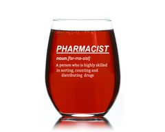 Wine Gift for Pharmacist definition funny wine glass Stemless 15 oz. Christmas Gift for Pharmacist