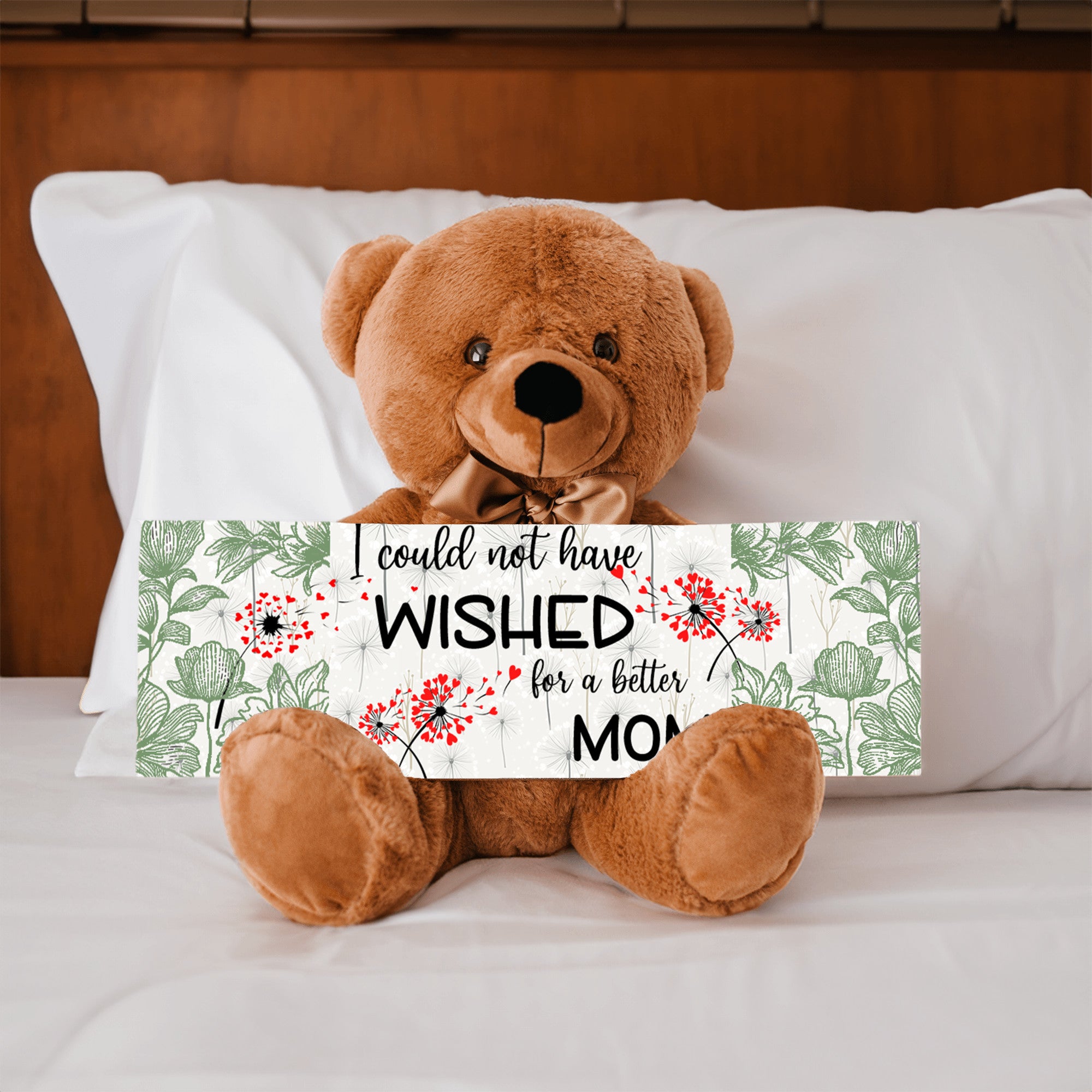 Dandelion Wishes Teddy Bear for Mom. Great Mothers day gift, can be personalized , or changed to Grandma, Meemaw, or any other name you like