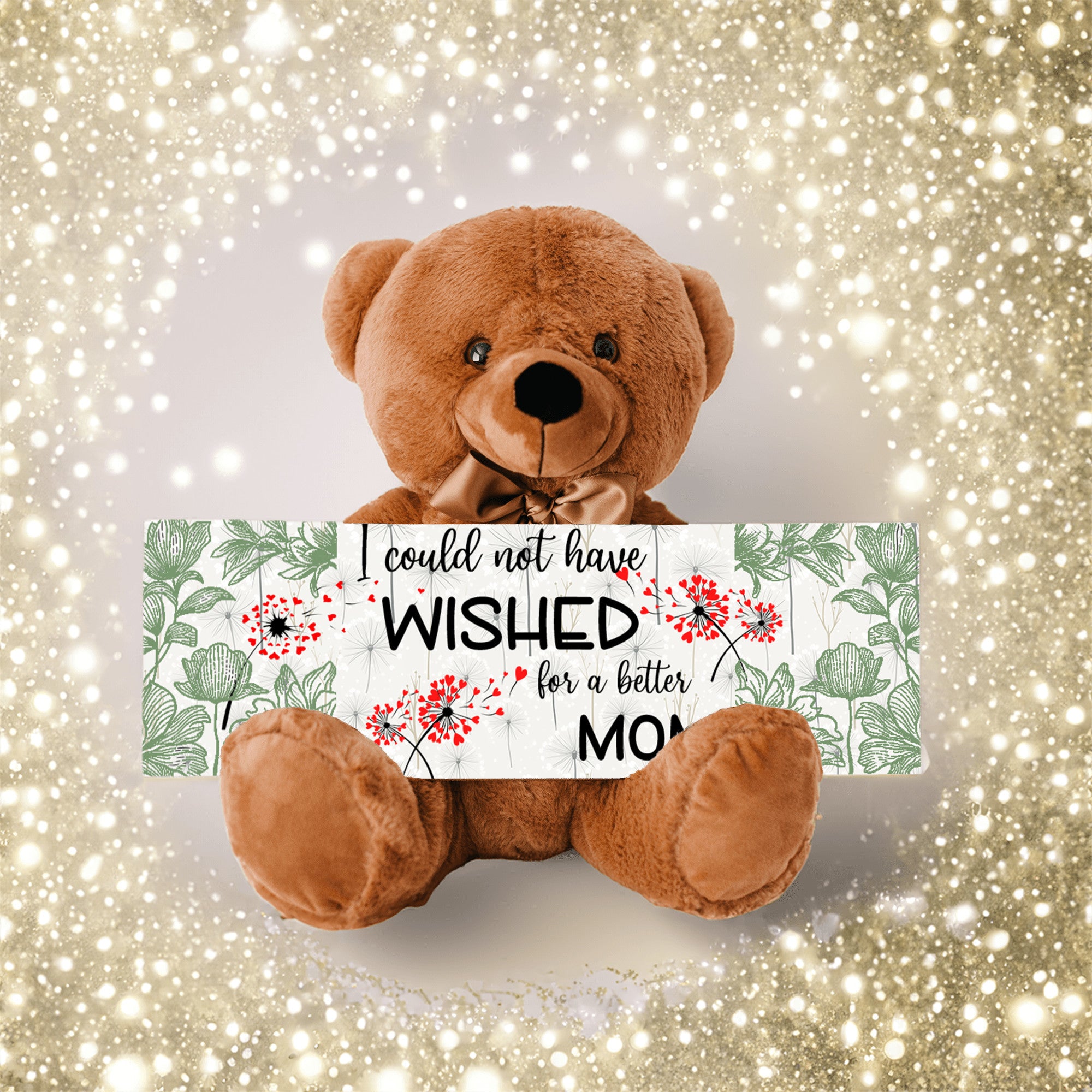 Dandelion Wishes Teddy Bear for Mom. Great Mothers day gift, can be personalized , or changed to Grandma, Meemaw, or any other name you like