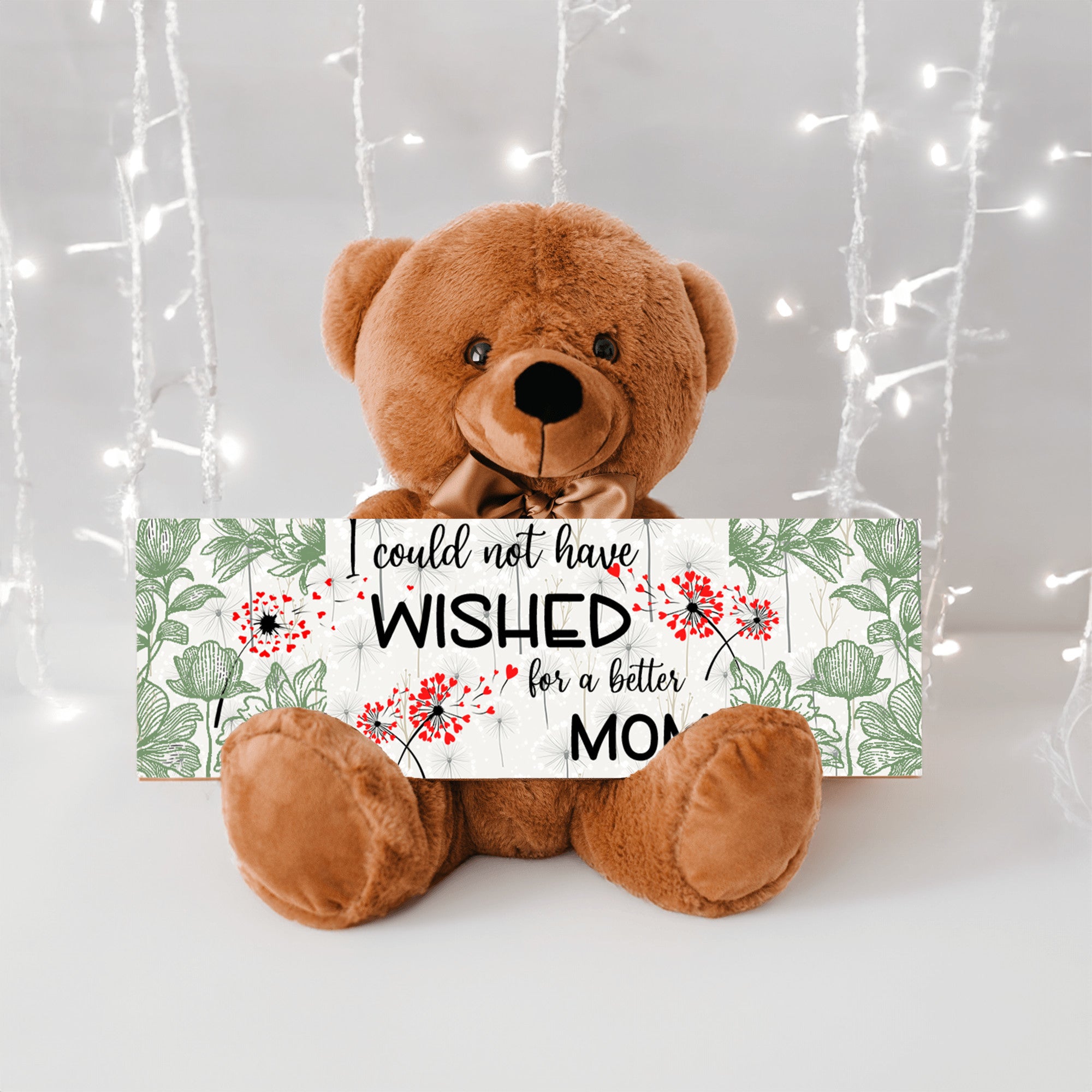 Dandelion Wishes Teddy Bear for Mom. Great Mothers day gift, can be personalized , or changed to Grandma, Meemaw, or any other name you like