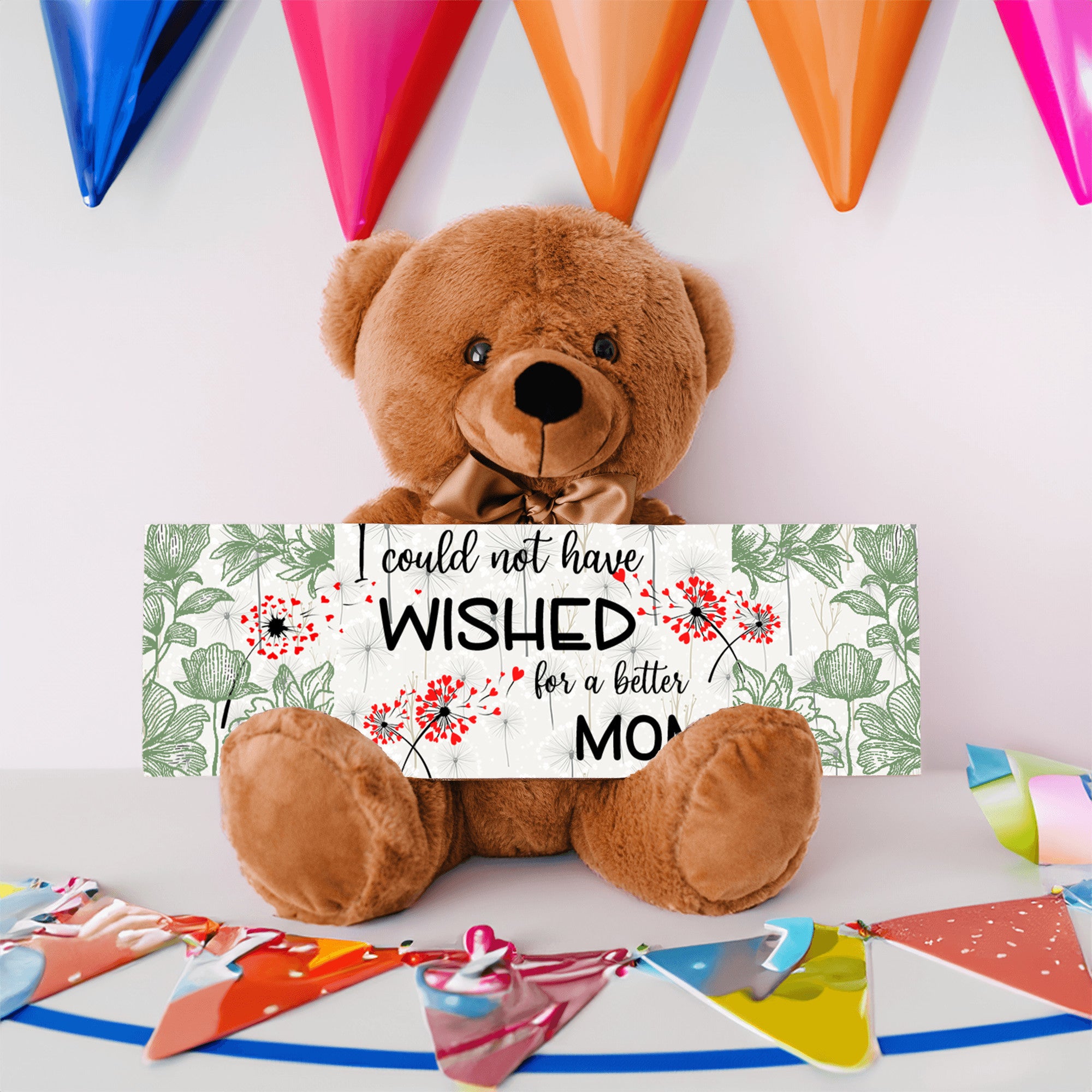 Dandelion Wishes Teddy Bear for Mom. Great Mothers day gift, can be personalized , or changed to Grandma, Meemaw, or any other name you like