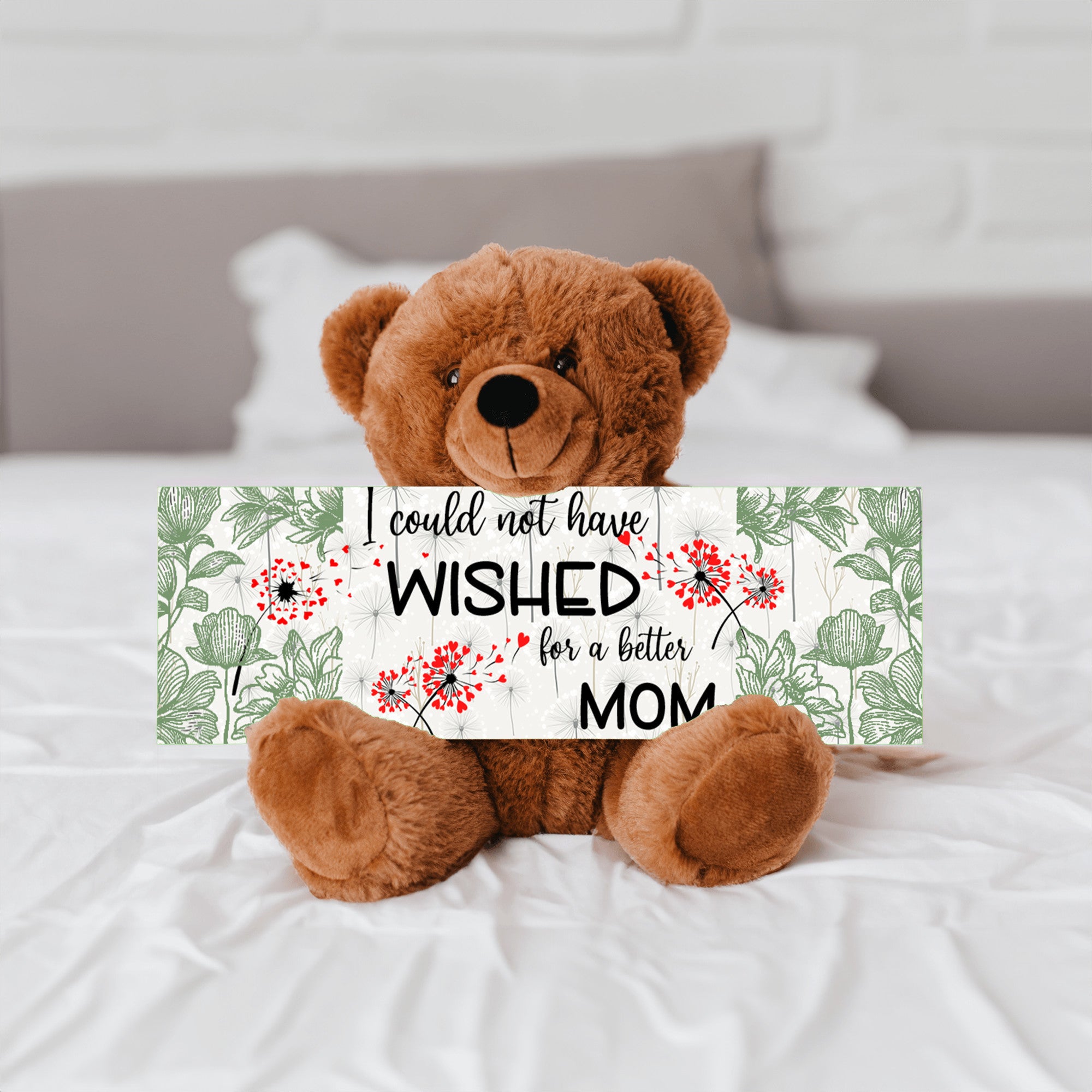 Dandelion Wishes Teddy Bear for Mom. Great Mothers day gift, can be personalized , or changed to Grandma, Meemaw, or any other name you like