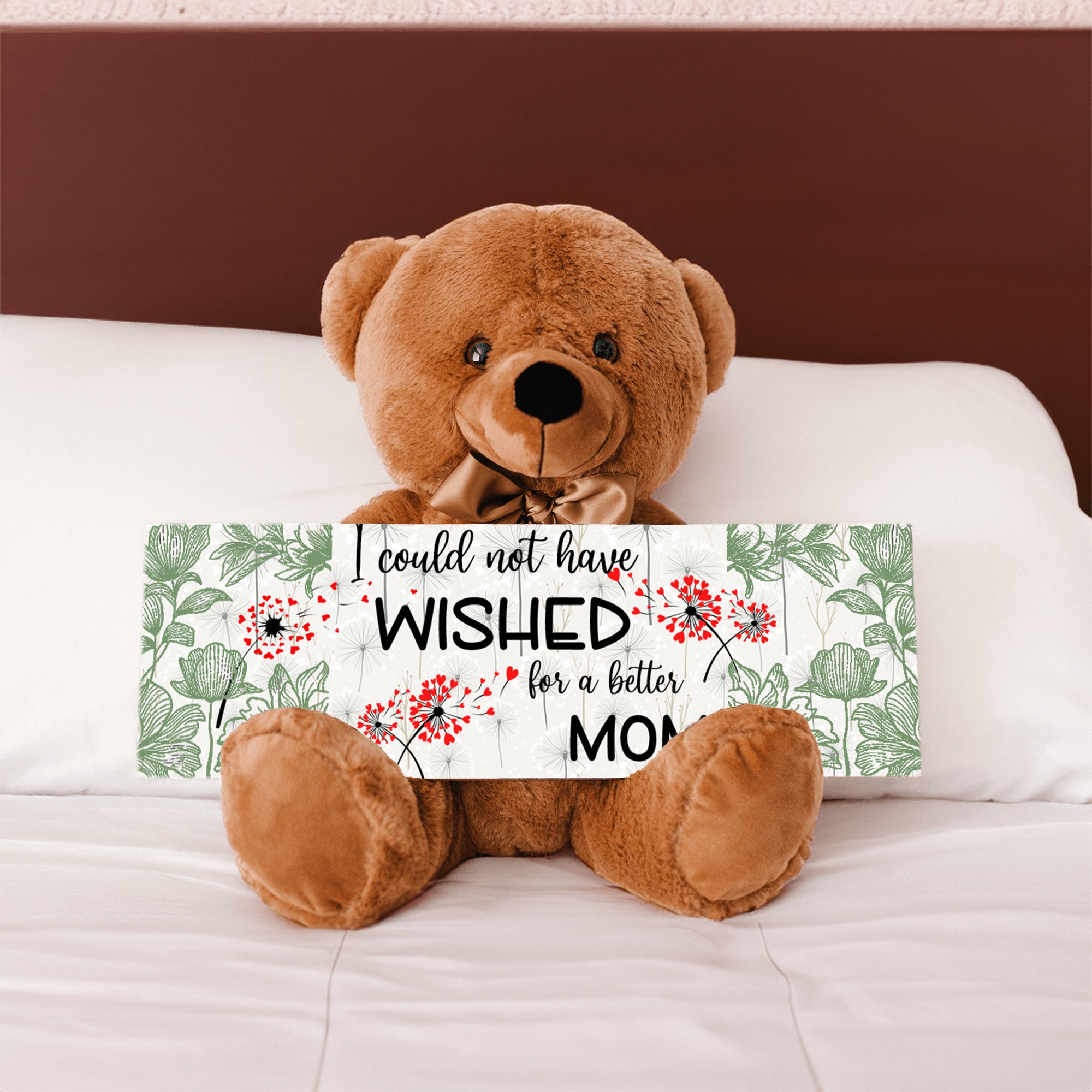 Dandelion Wishes Teddy Bear for Mom. Great Mothers day gift, can be personalized , or changed to Grandma, Meemaw, or any other name you like