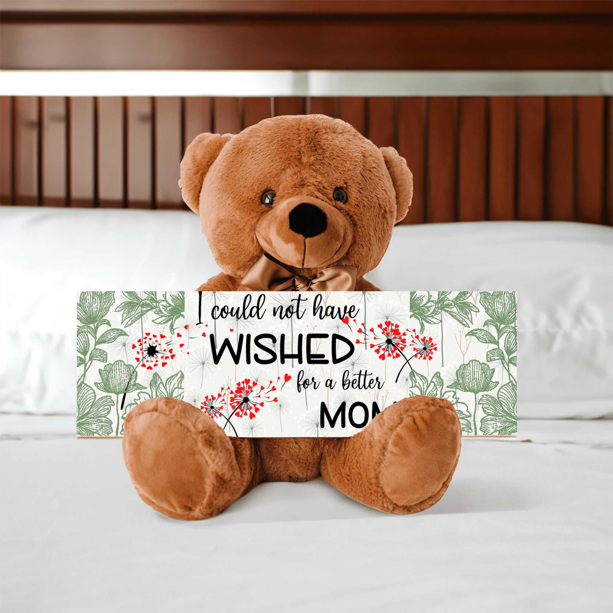 Dandelion Wishes Teddy Bear for Mom. Great Mothers day gift, can be personalized , or changed to Grandma, Meemaw, or any other name you like