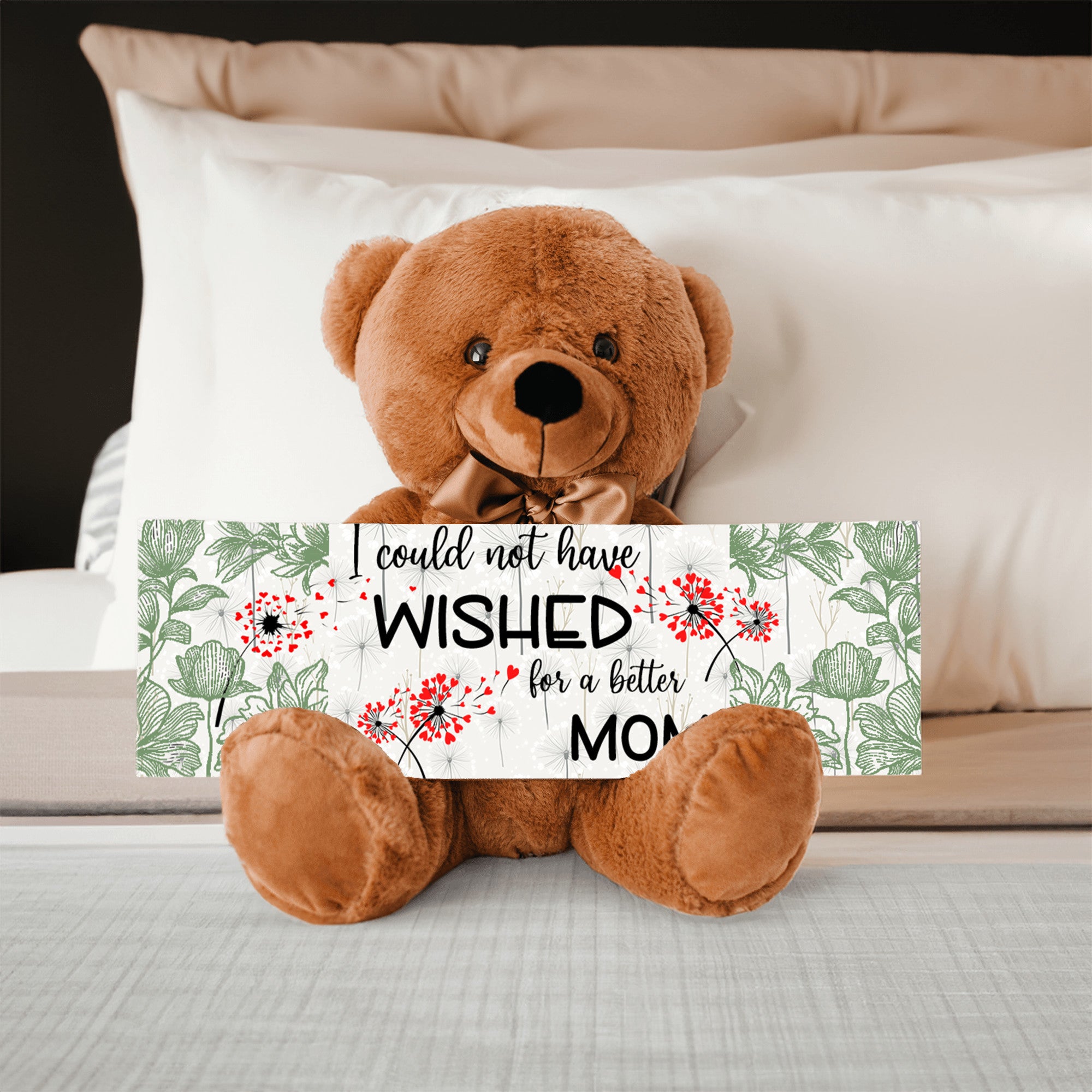 Dandelion Wishes Teddy Bear for Mom. Great Mothers day gift, can be personalized , or changed to Grandma, Meemaw, or any other name you like