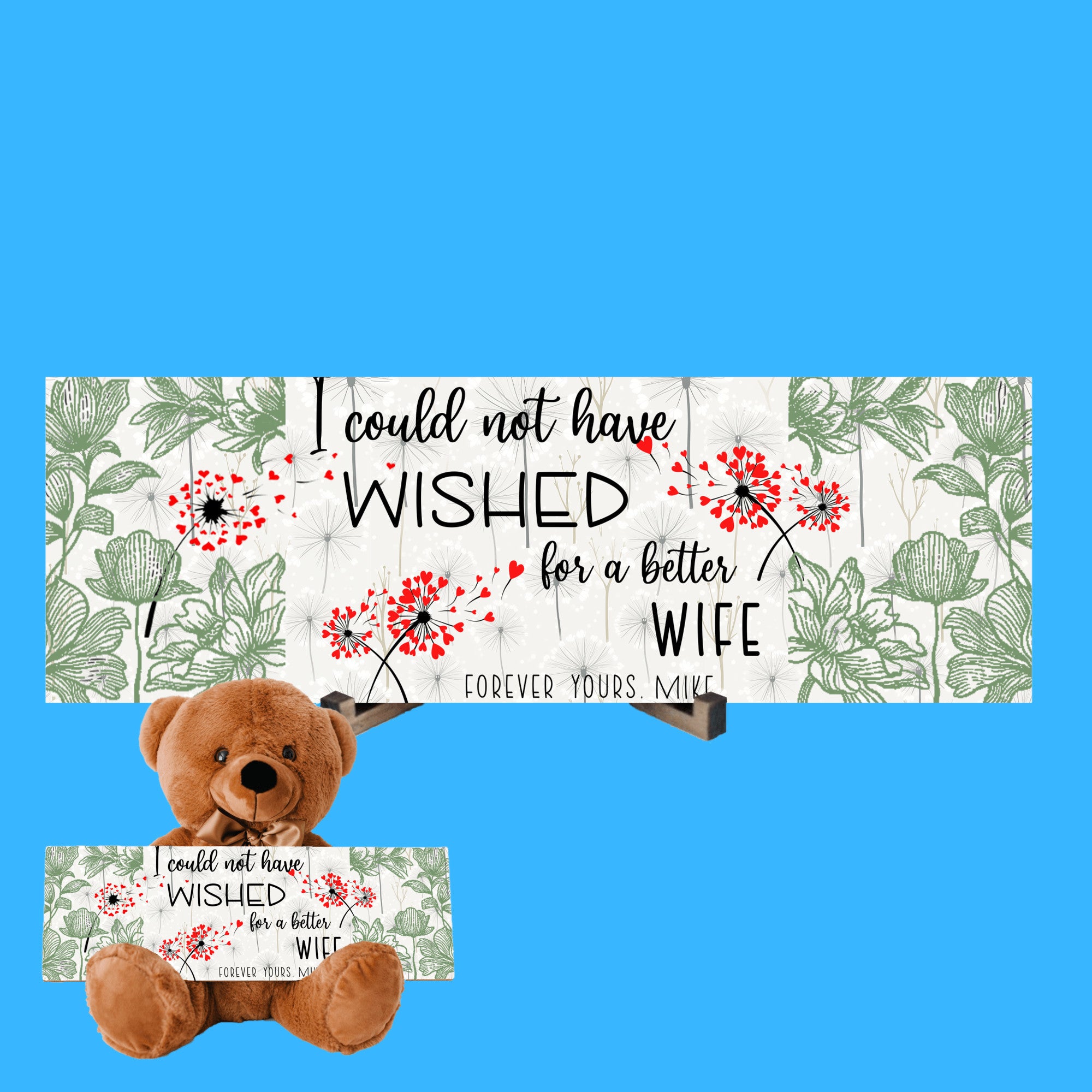 Wishes for Wife Sign, I could not wish for a better wife sign with personalization