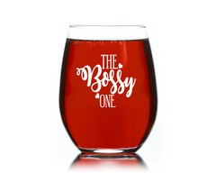 Wine Gift for Friends, the  Bossy Friend Girl gang Funny Stemless wine glass 15 oz. Funny Christmas Gift for Girlfriends