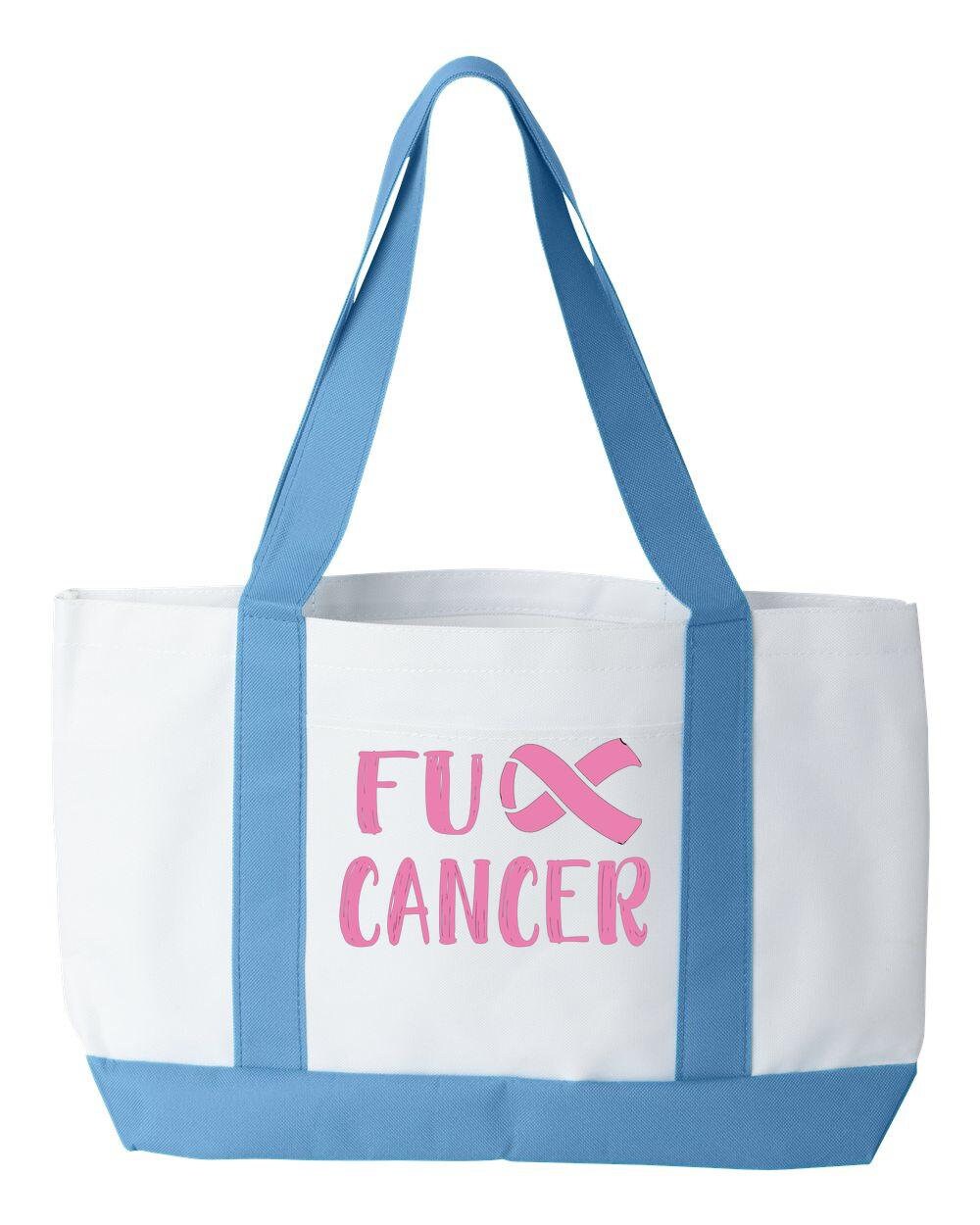 F Cancer Ribbon Cancer Awareness Breast Cancer Fuck Cancer Fundraising Tote Bag