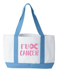 F Cancer Ribbon Cancer Awareness Breast Cancer Fuck Cancer Fundraising Tote Bag