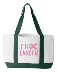 F Cancer Ribbon Cancer Awareness Breast Cancer Fuck Cancer Fundraising Tote Bag