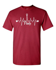 Life is Fishing T-Shirt Fishing shirt fishing heartbeat for Fly fishing Bass Trout T-shirt holiday gift Birthday fathers day gift fisherman