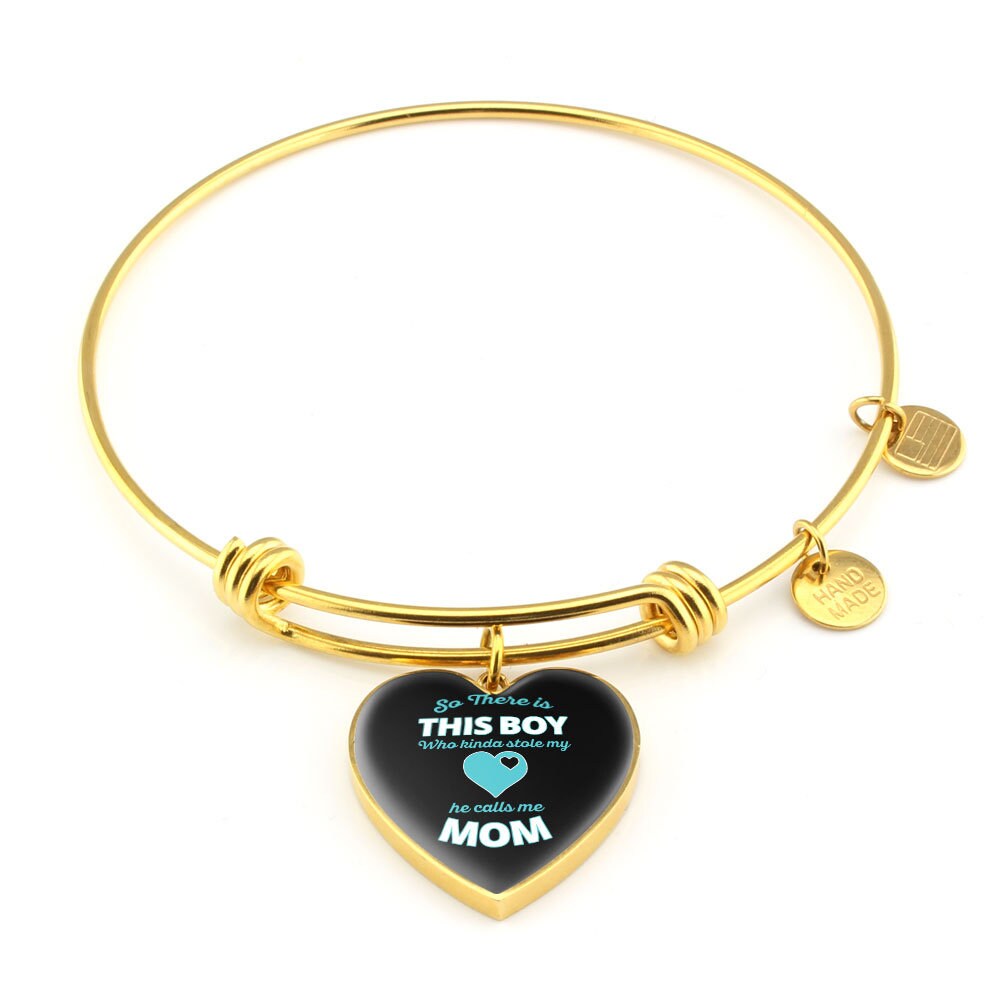 There's This Boy Who Stole my Heart he Calls me Mom Bracelet Engraved For new moms gift for expecting mothers from Husband Mothers Day