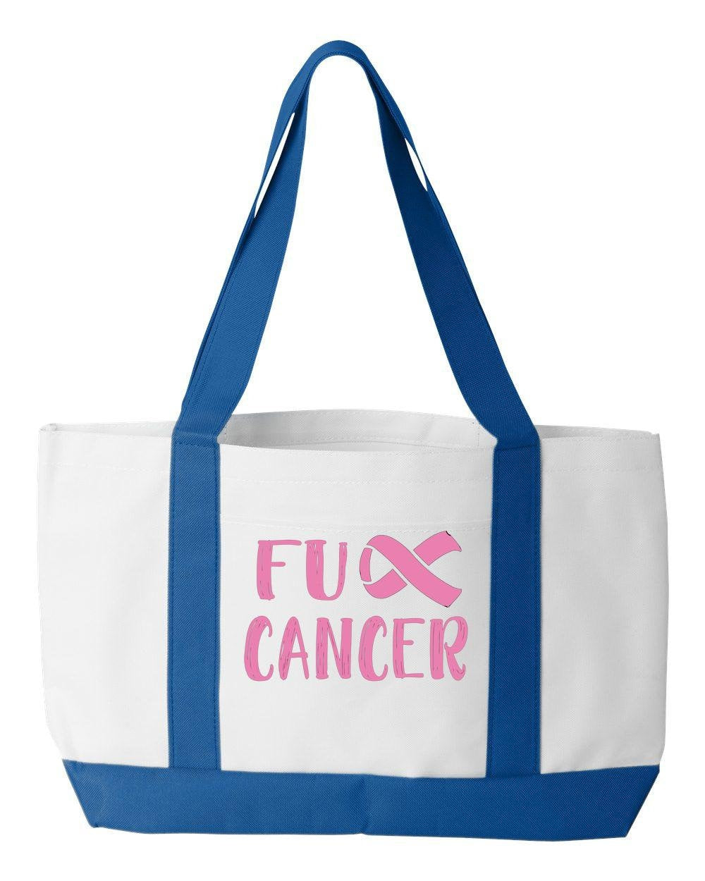 F Cancer Ribbon Cancer Awareness Breast Cancer Fuck Cancer Fundraising Tote Bag