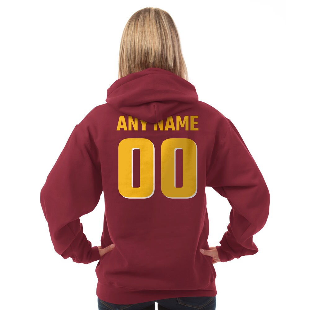 Red & Gold Team Colors With Personalization  Adult Hoodie