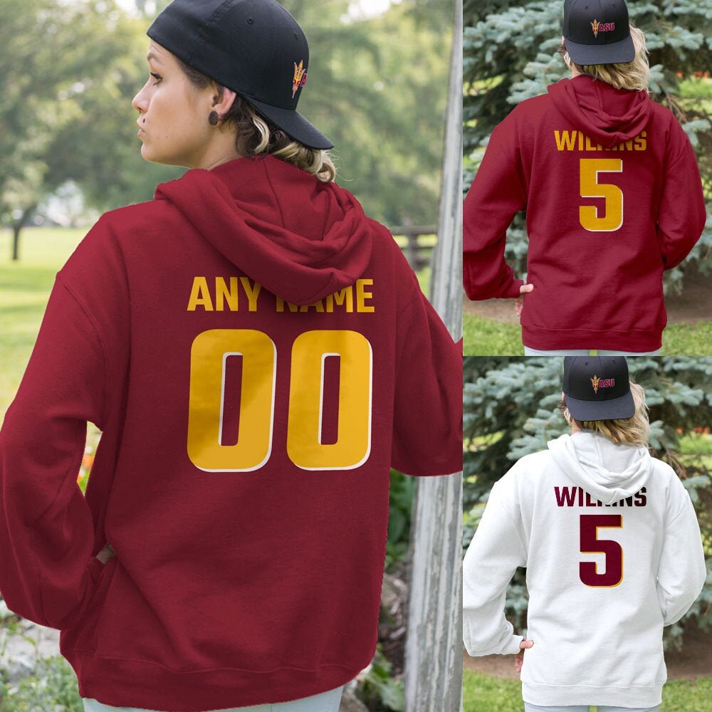 Red & Gold Team Colors With Personalization  Adult Hoodie