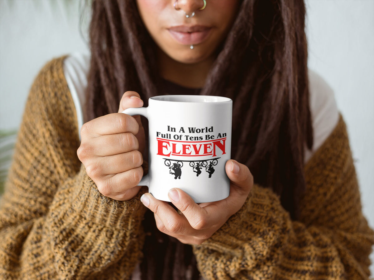 Stranger Things themed Mug,  Stuck in the Upside Down!  TV show quote,Funny Stranger Things TV show gift Mug, Personalized, coffee mug gift