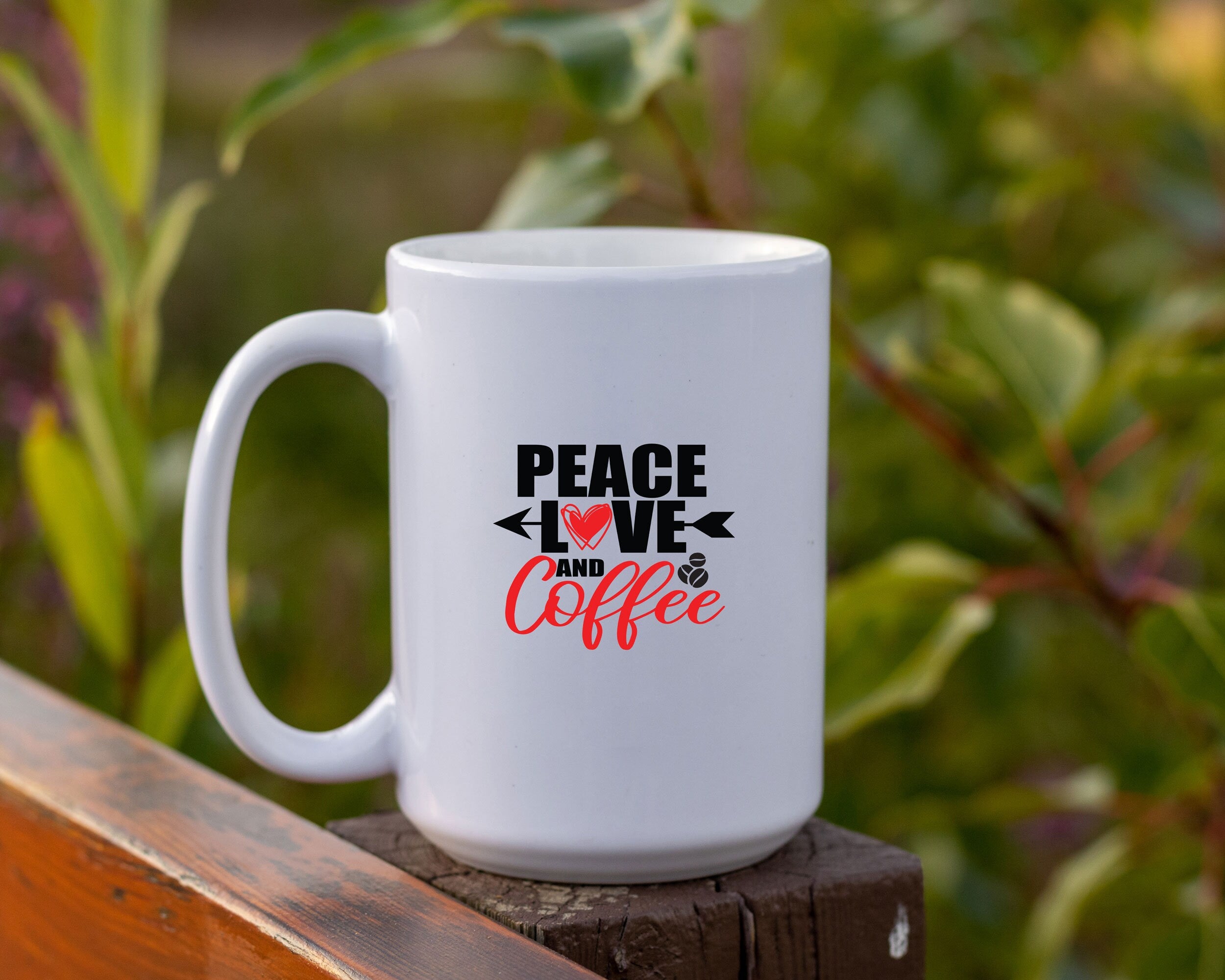 Peace|Love|Coffee Inspirational and Funny Coffee Mug! bohemian mug, coffee lovers gift, peace sign, Love sign, Gift for her, Gift for him