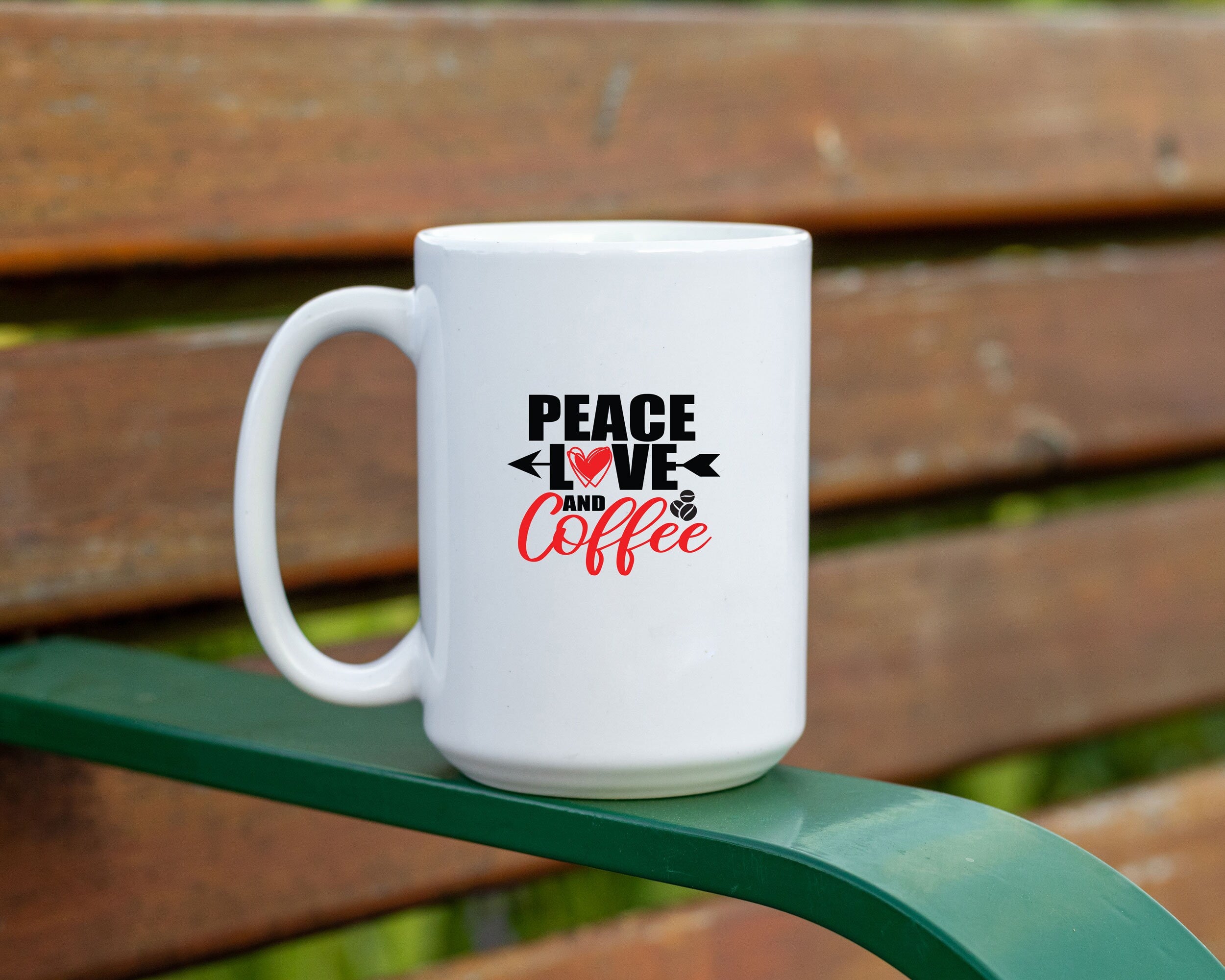 Peace|Love|Coffee Inspirational and Funny Coffee Mug! bohemian mug, coffee lovers gift, peace sign, Love sign, Gift for her, Gift for him