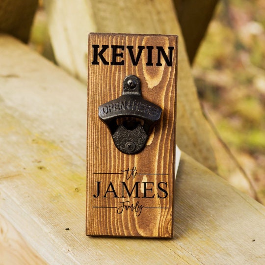 Custom Wooden Bottle Opener, Personalized with anything to make a Unique Gift for Dad, Groomsmen, Groom, Friend, Brother, Sister,