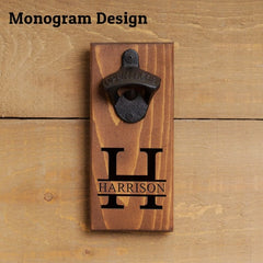 Personalized Wood Bottle Opener, Customize with anything to make a Unique Gift for Dad, Groomsmen, Groom, Friend, Brother, Sister, ManCave