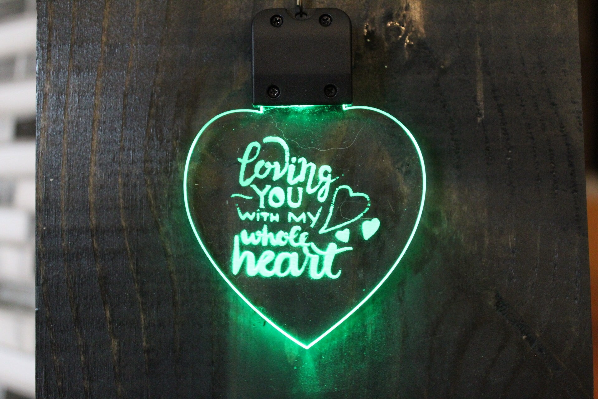 Personalized Heart Keychain, Engraved LED lit Heart color changing Keychain, Valentine gift, Mom gift, Grandma, memorial gift, pet picture