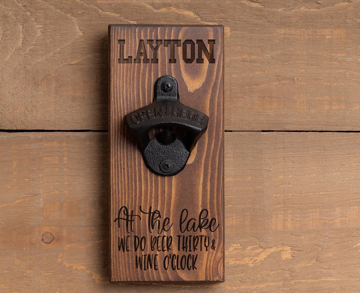 Personalized Wood Bottle Opener, Oregon Bigfoot, Dad, Groomsmen, Groom, Friend, Brother, Sister, Man Cave