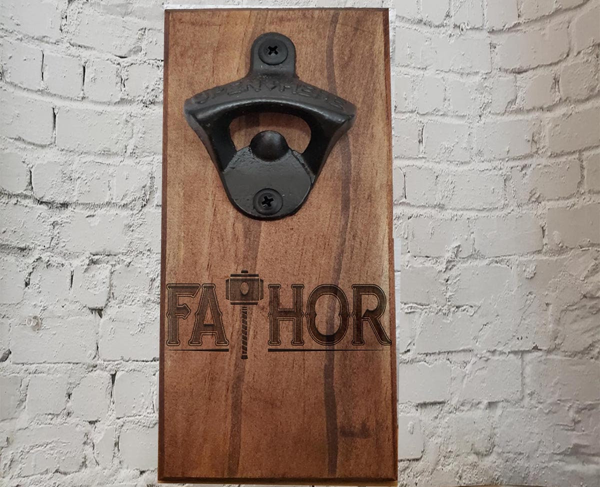 Personalized Wood Bottle Opener,#1 Dad with moustache, Customized gift for Dad, Groomsmen, Groom, Friend, Brother, Sister, Man Cave