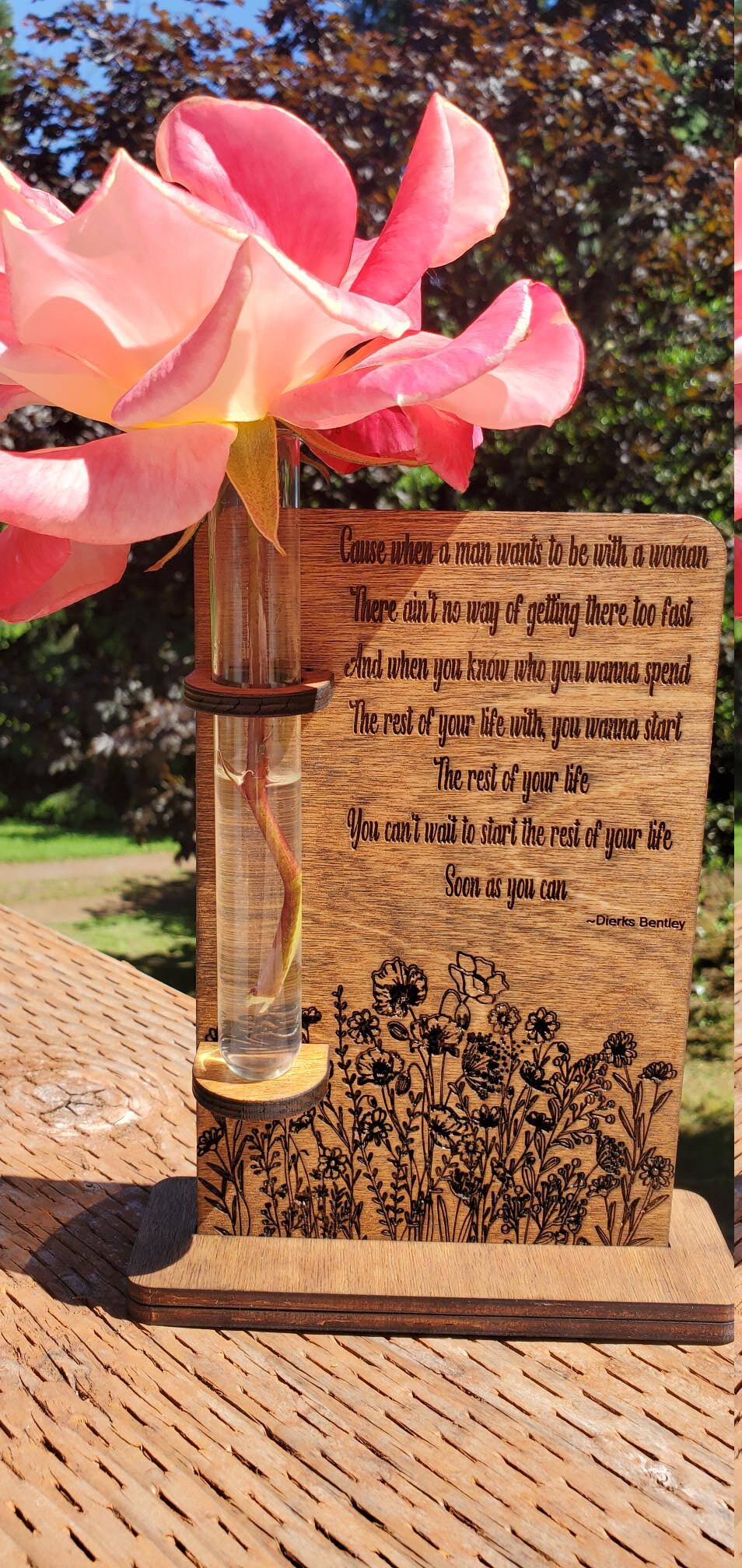 Test Tube Bud Vase Personalized with quote, song, picture, memorial gift, Mom gift, Wedding, engagement, pet loss, Funeral, rainbow bridge