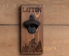 Personalized Wood Bottle Opener, Customize with anything to make a Unique Gift for Dad, Groomsmen, Groom, Friend, Brother, Sister, ManCave