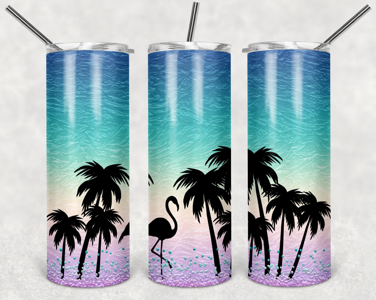 Personalized Beach Themed Skinny Tumbler 20 oz, Birthday gift for her, Sister, friend, mom, family reunion idea