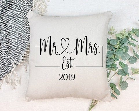 Pillow Personalized with your names, Holiday gift, Birthday, Wedding Gift, Anniversary, engagement, Christmas