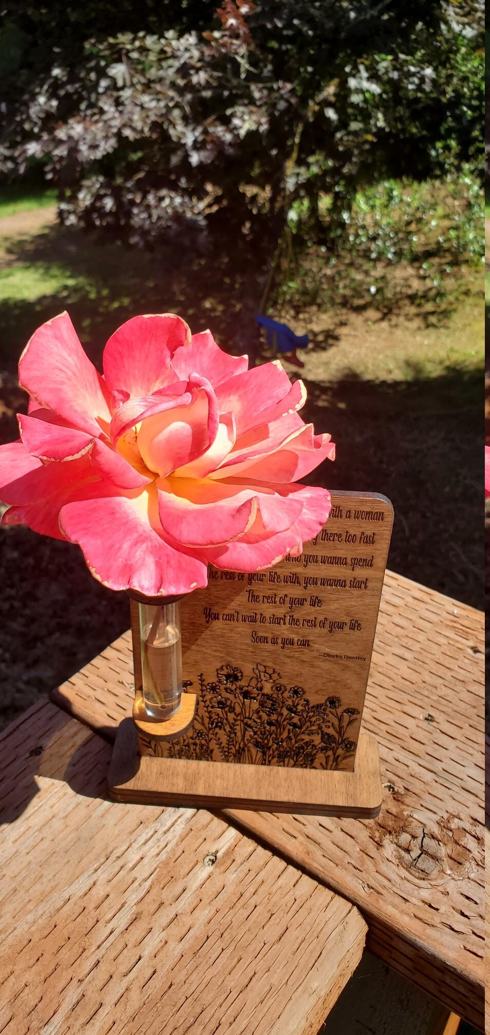 Unique Bud Vase Personalized with quote, song or picture, gift, Wedding, engagement, pet loss, Birthday, rainbow bridge, memorial gift,