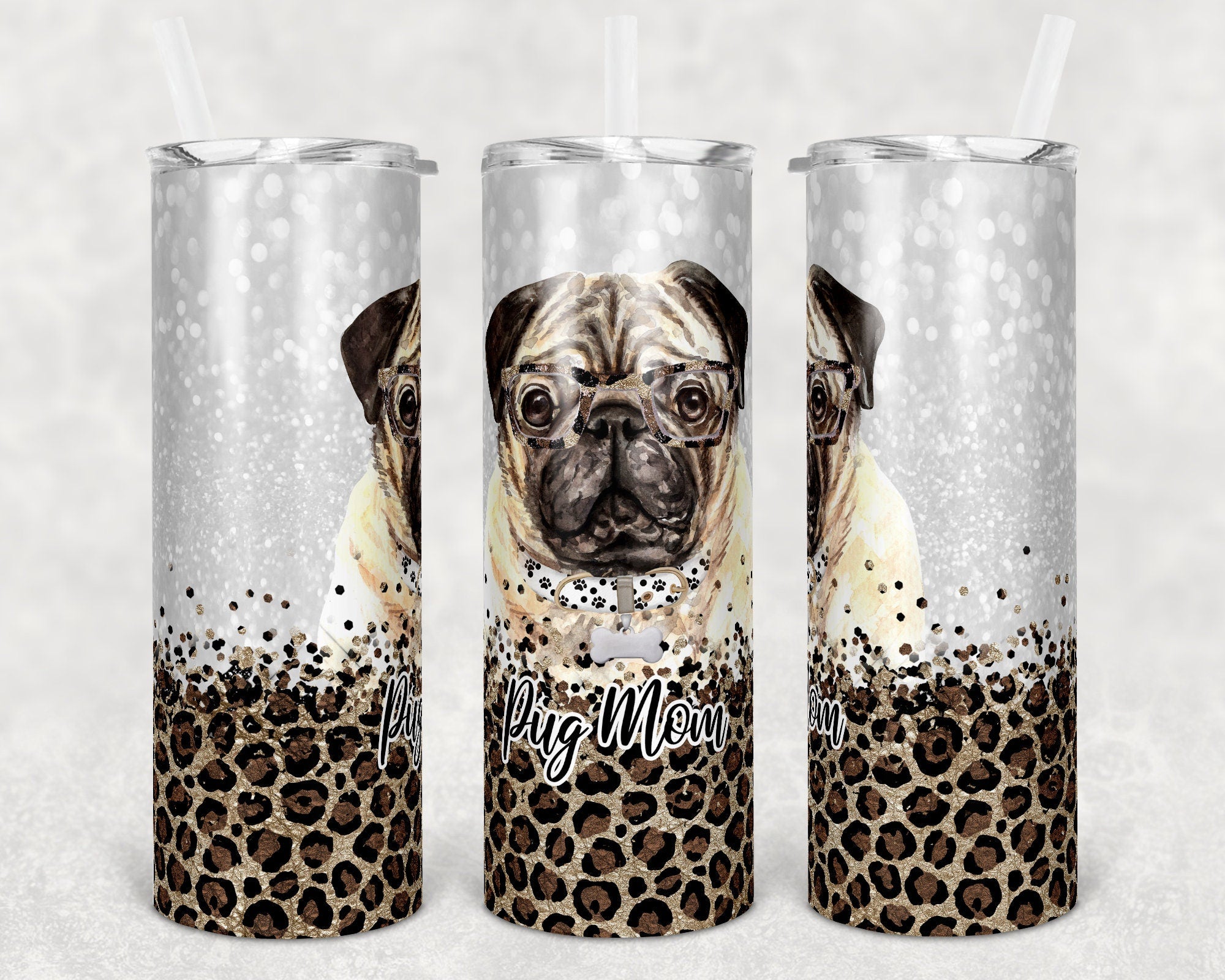 Personalized  Labrador Retriever and Leopard Skinny Tumbler 20 oz, Lab lover, German Shepard lover, Pug Love French Bulldog lover gift,