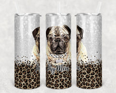 Personalized  German Shepard and Leopard Skinny Tumbler 20 oz, Lab lover, German Shepard lover, Pug Love French Bulldog lover gift,