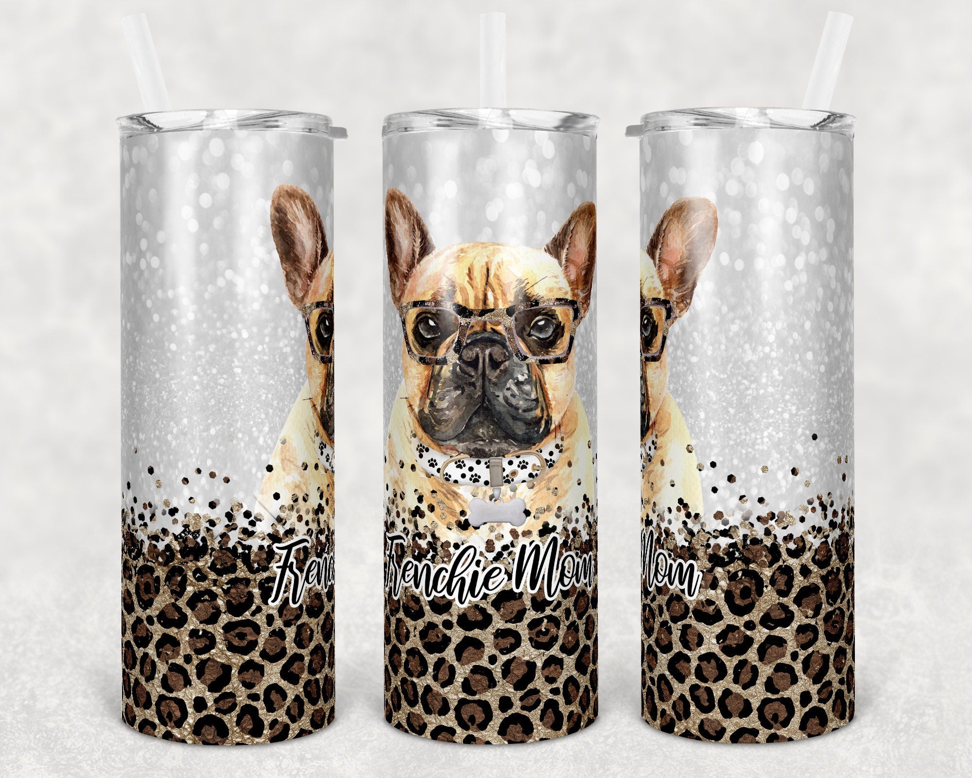 Personalized  Labrador Retriever and Leopard Skinny Tumbler 20 oz, Lab lover, German Shepard lover, Pug Love French Bulldog lover gift,